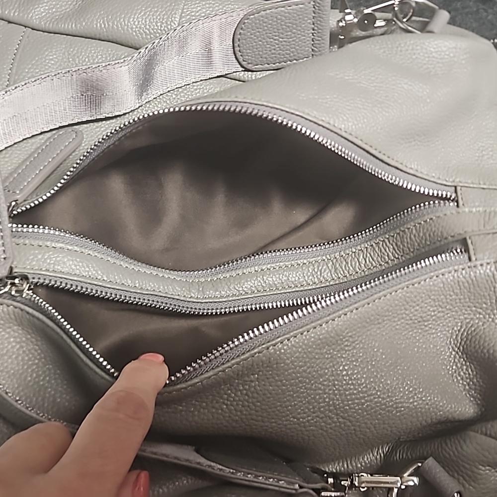Convertible Backpack to Tote Dark Gray Pockets Travel Daily Leatherette - Picture 5 of 12